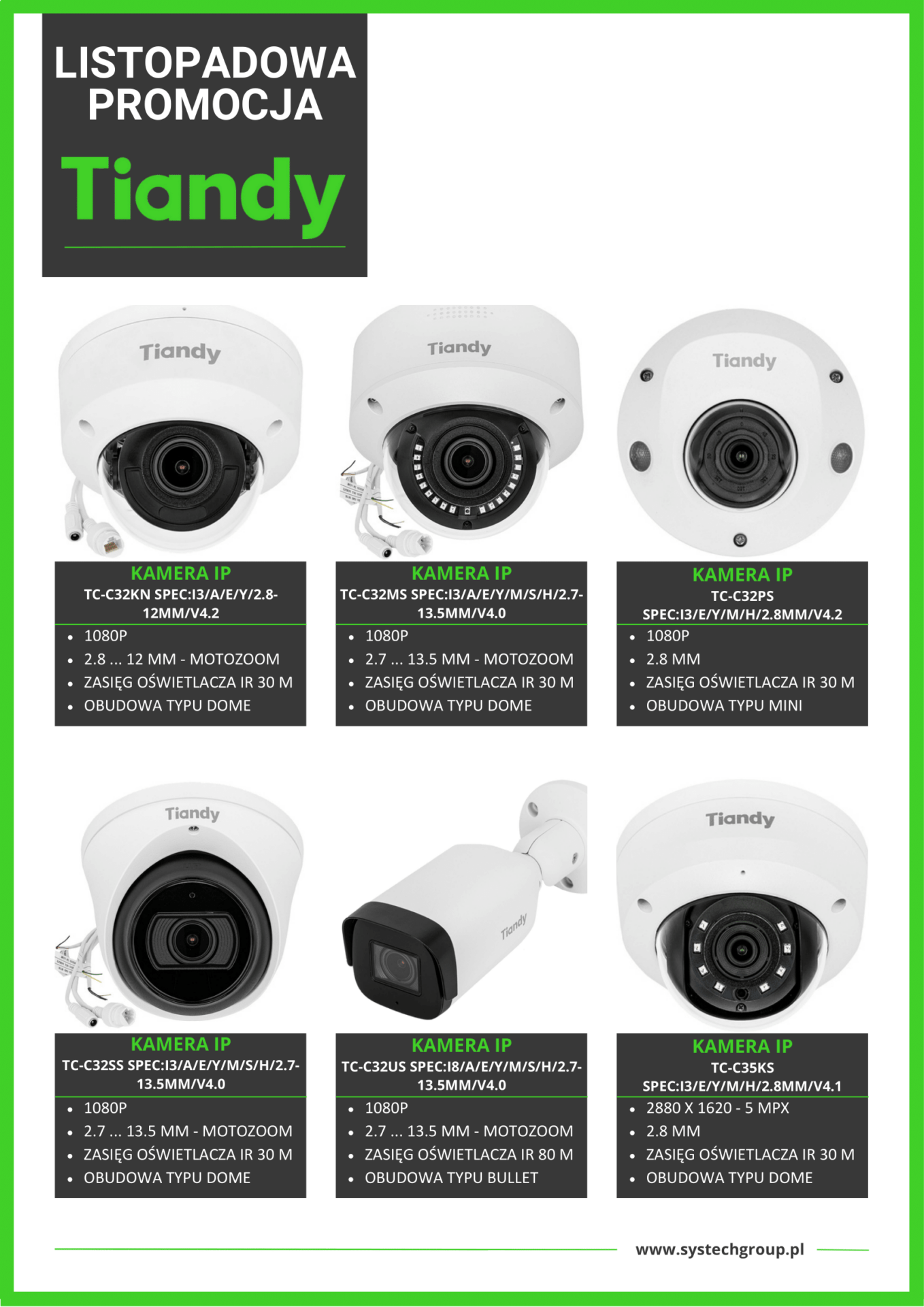 PROMOCJA CCTV od TIANDY - listopad 2024 » PROMO LISTOPAD TIANDY systech BEZ CEN 1 1