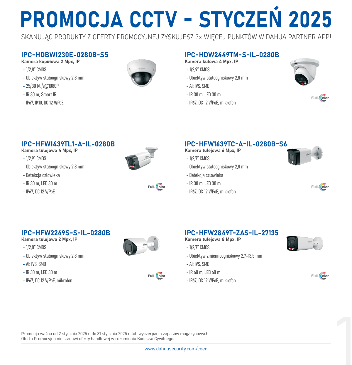 Dahua PROMOCJA CCTV (styczeń 2025) » Dahua Technology Promocja CCTV 02 31 01 2025 bez cen 1