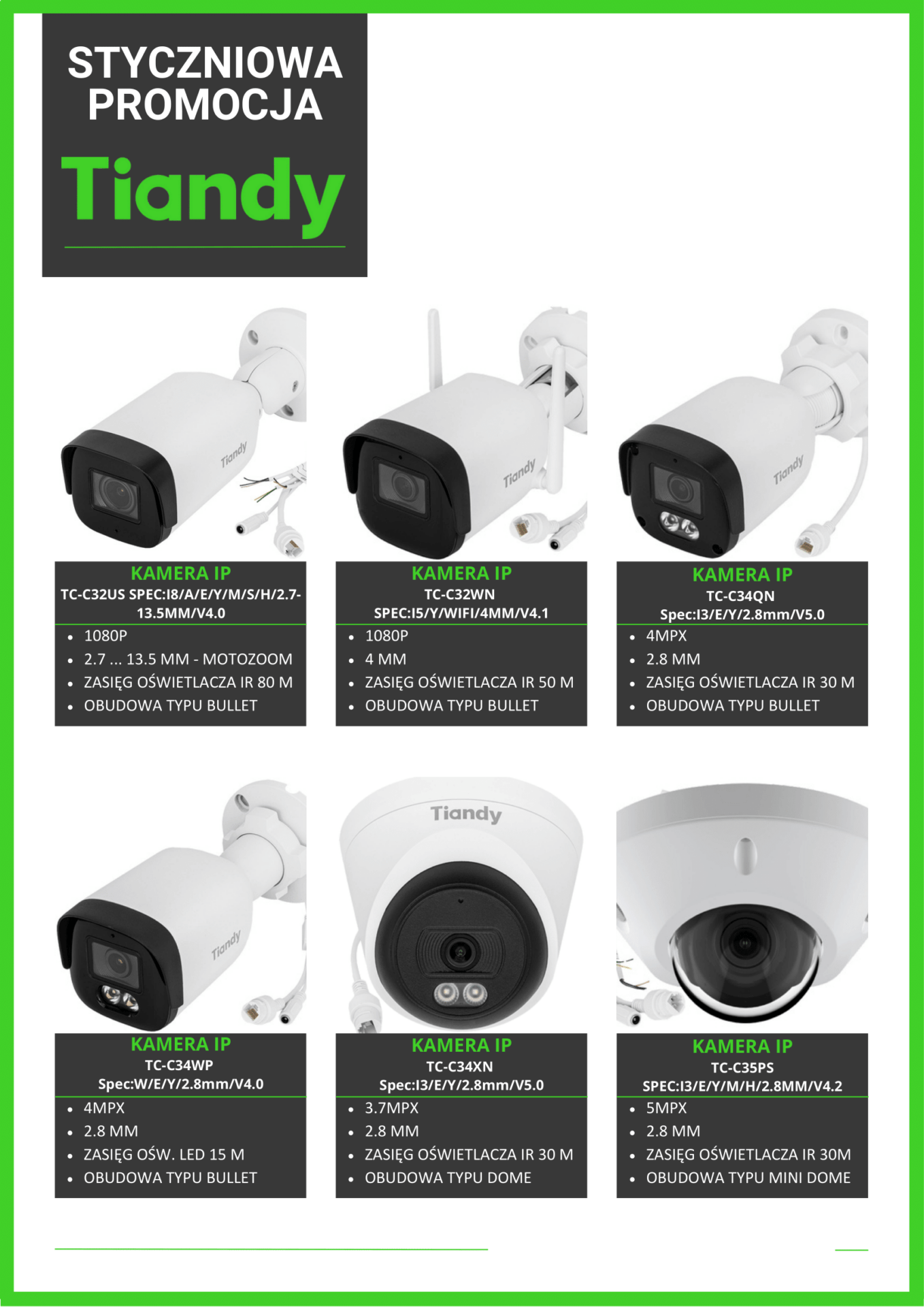 PROMOCJA CCTV od TIANDY - styczeń 2025 » PROMO TIANDY 01 2025 BEZCEN SYSTECH 1