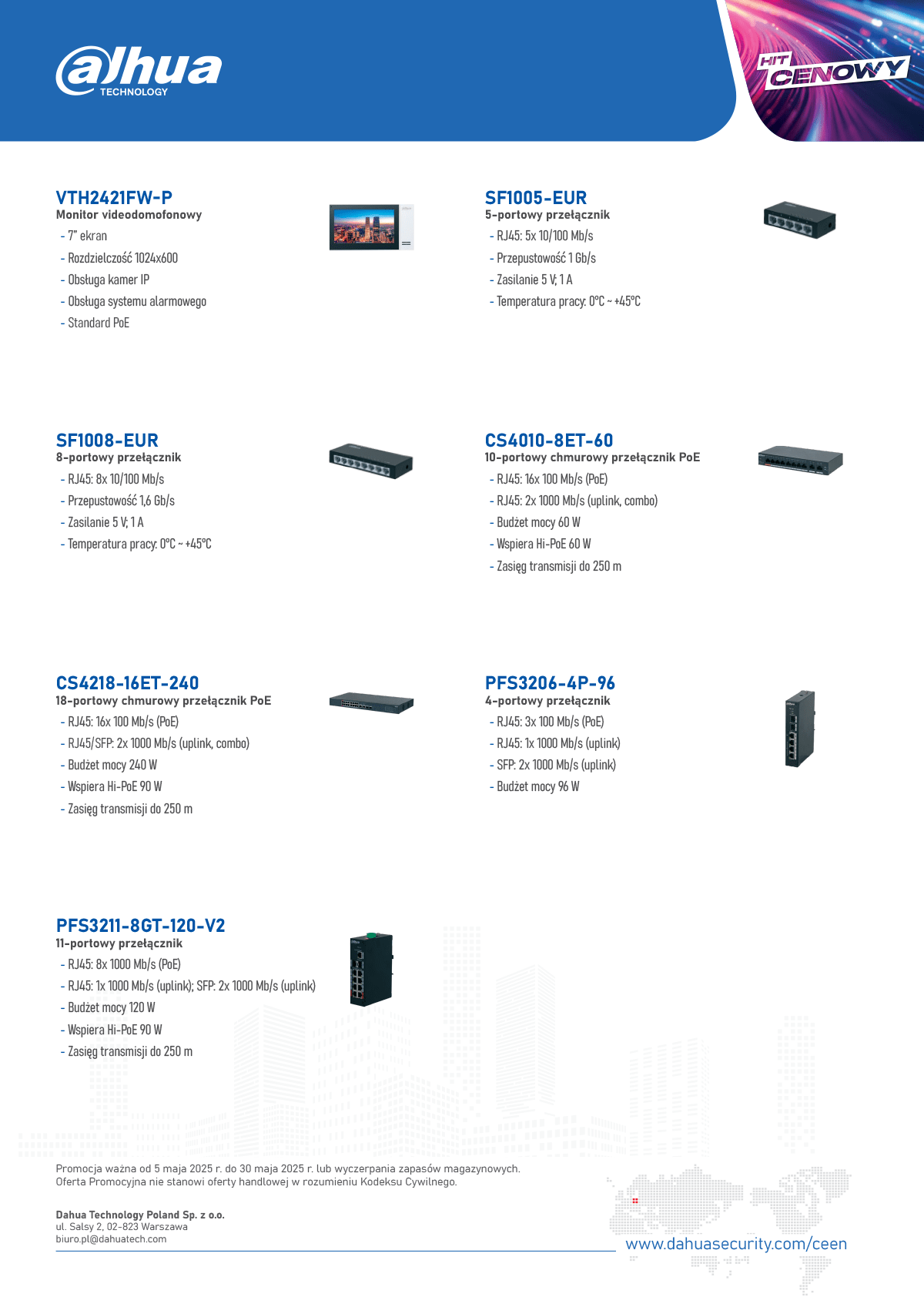Dahua PROMOCJA CCTV (maj 2025) » Dahua Technology Promocja CCTV 05 30 05 2025 bez cen 3