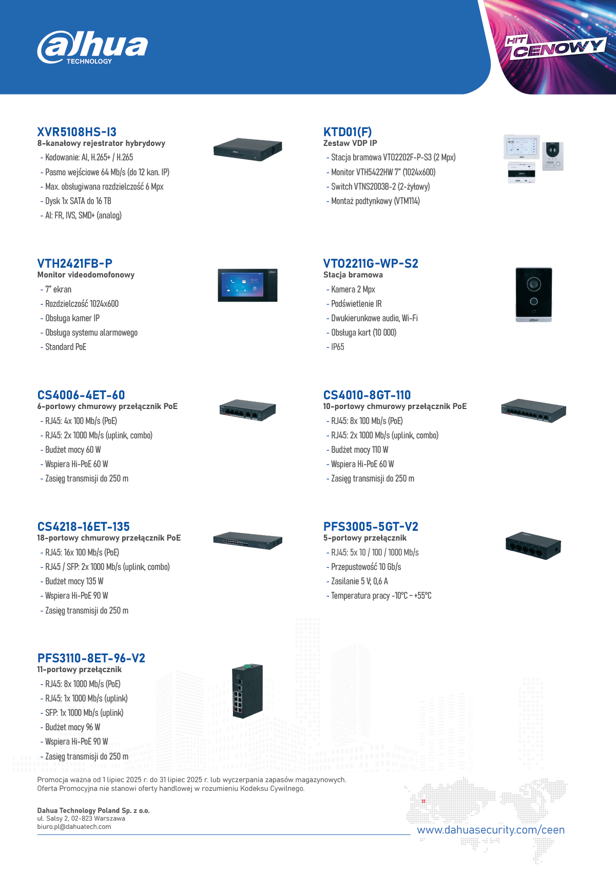 Dahua PROMOCJA CCTV (lipiec 2025) » Dahua Technology Promocja CCTV 01 31 07 2025 bez cen 3