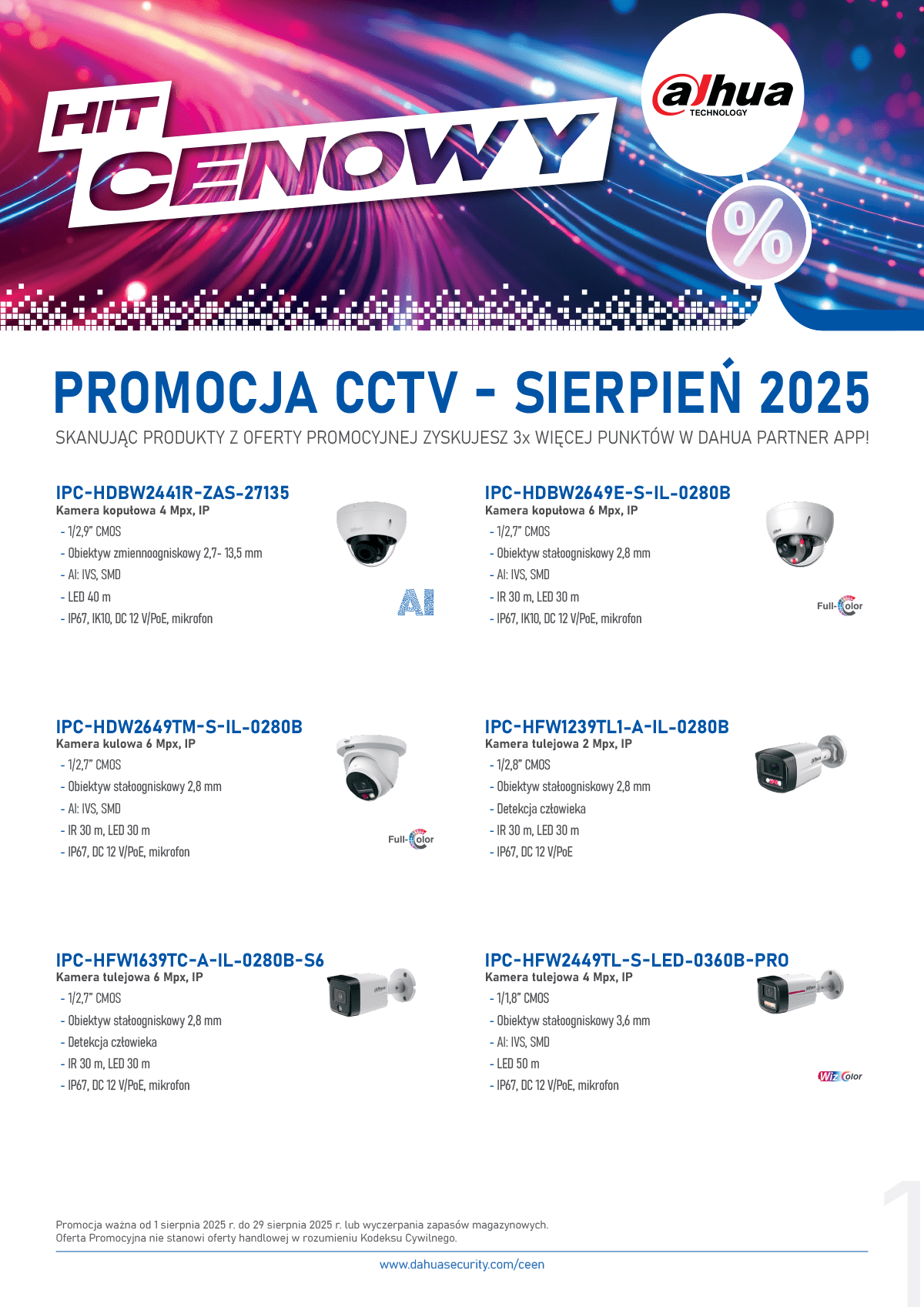 Dahua PROMOCJA CCTV (sierpień 2025) » Dahua Technology Promocja CCTV 01 29 08 2025 bez cen 1