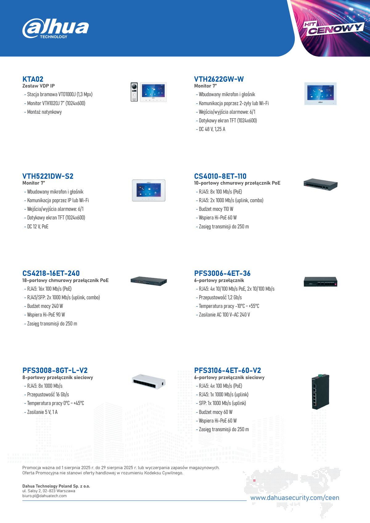 Dahua PROMOCJA CCTV (sierpień 2025) » Dahua Technology Promocja CCTV 01 29 08 2025 bez cen 3