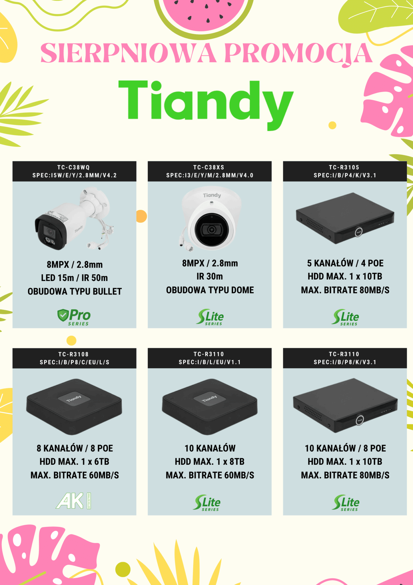 PROMOCJA CCTV od TIANDY - sierpień 2025 » uloitka tiandy sierpien bez cen 2