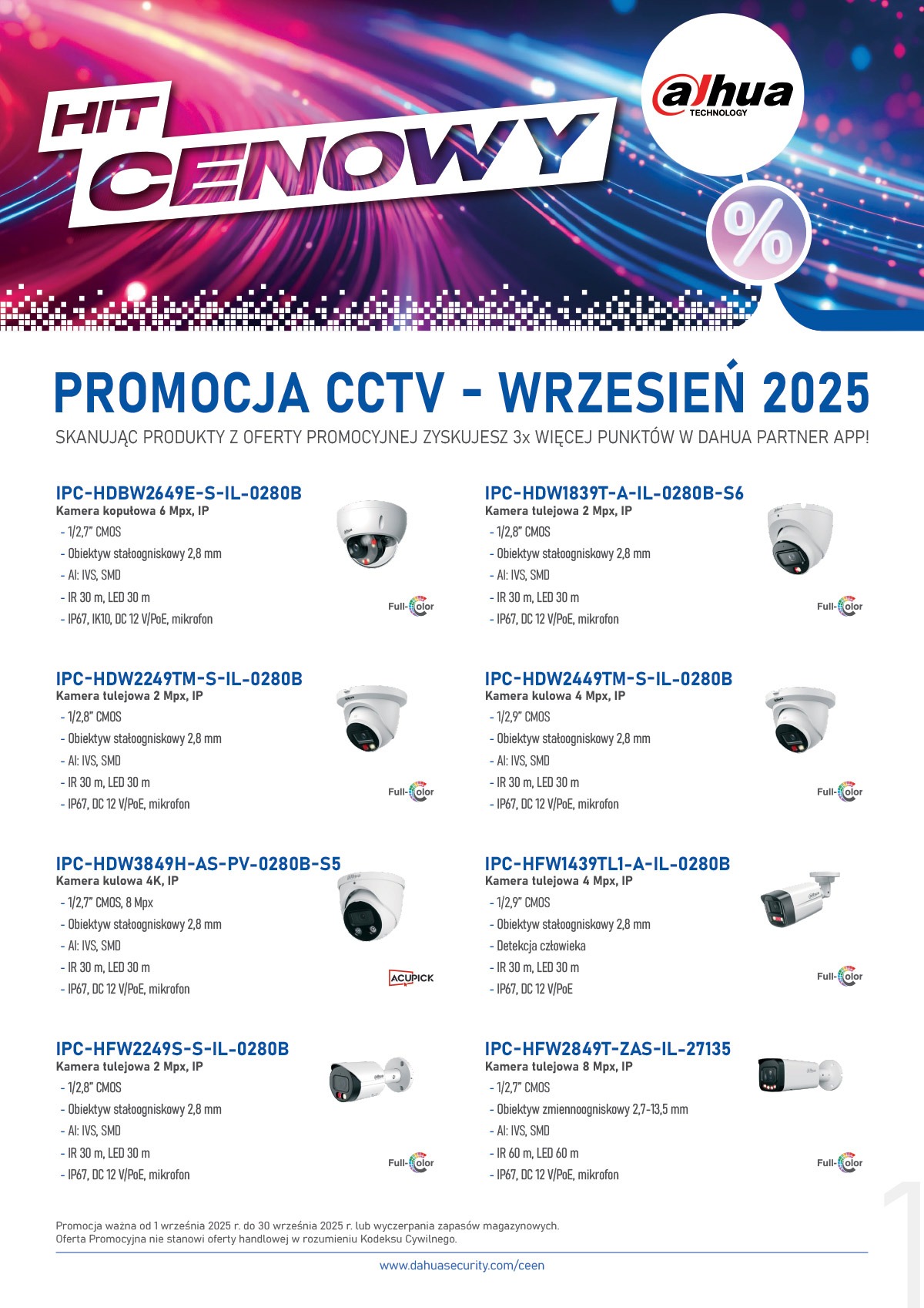 Dahua PROMOCJA CCTV (wrzesień 2025) » Dahua Technology Promocja CCTV 01 30 09 2025 bez cen 1
