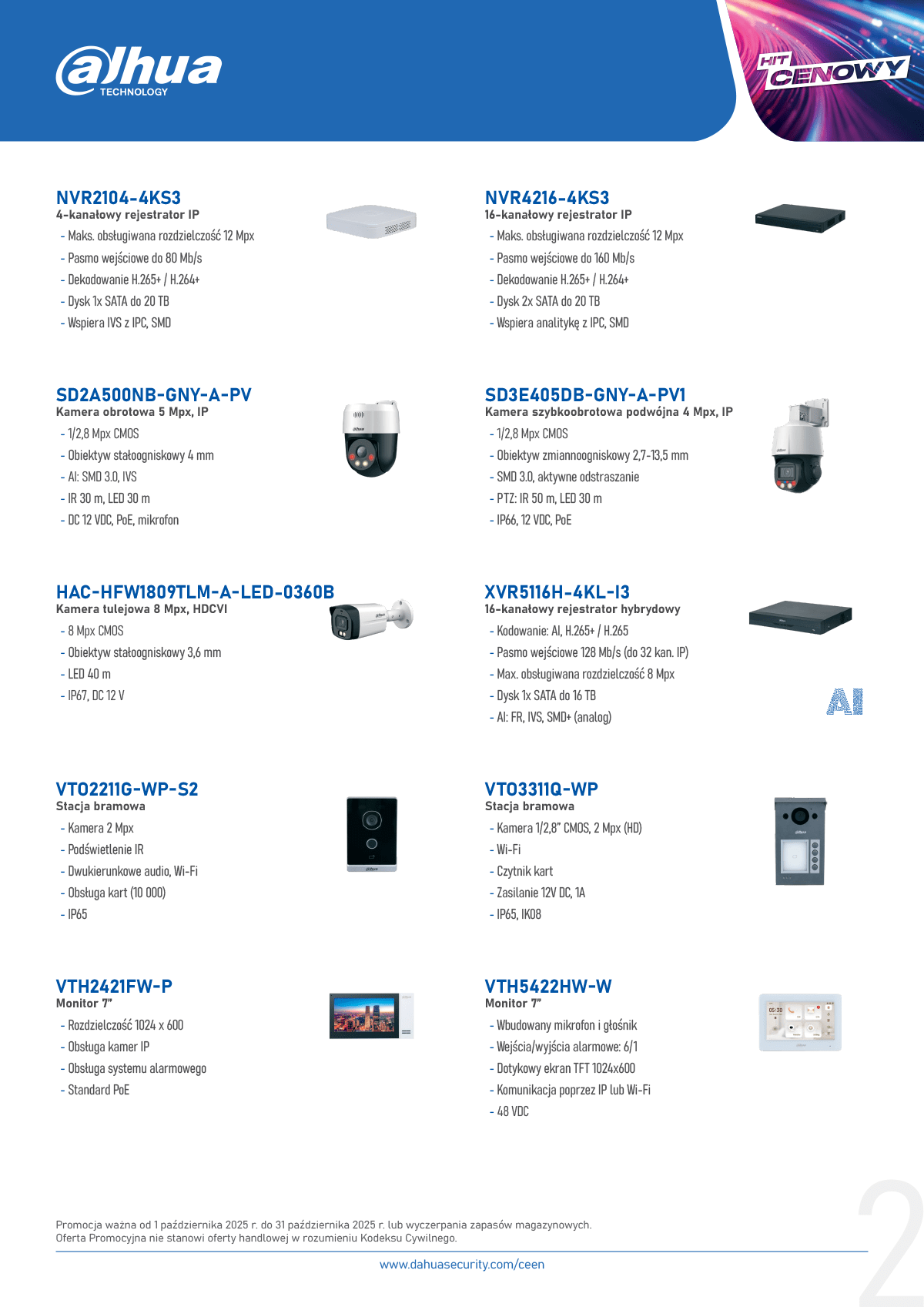 Dahua PROMOCJA CCTV (październik 2025) » Dahua Technology Promocja CCTV 01 31 10 2025 bez cen 2