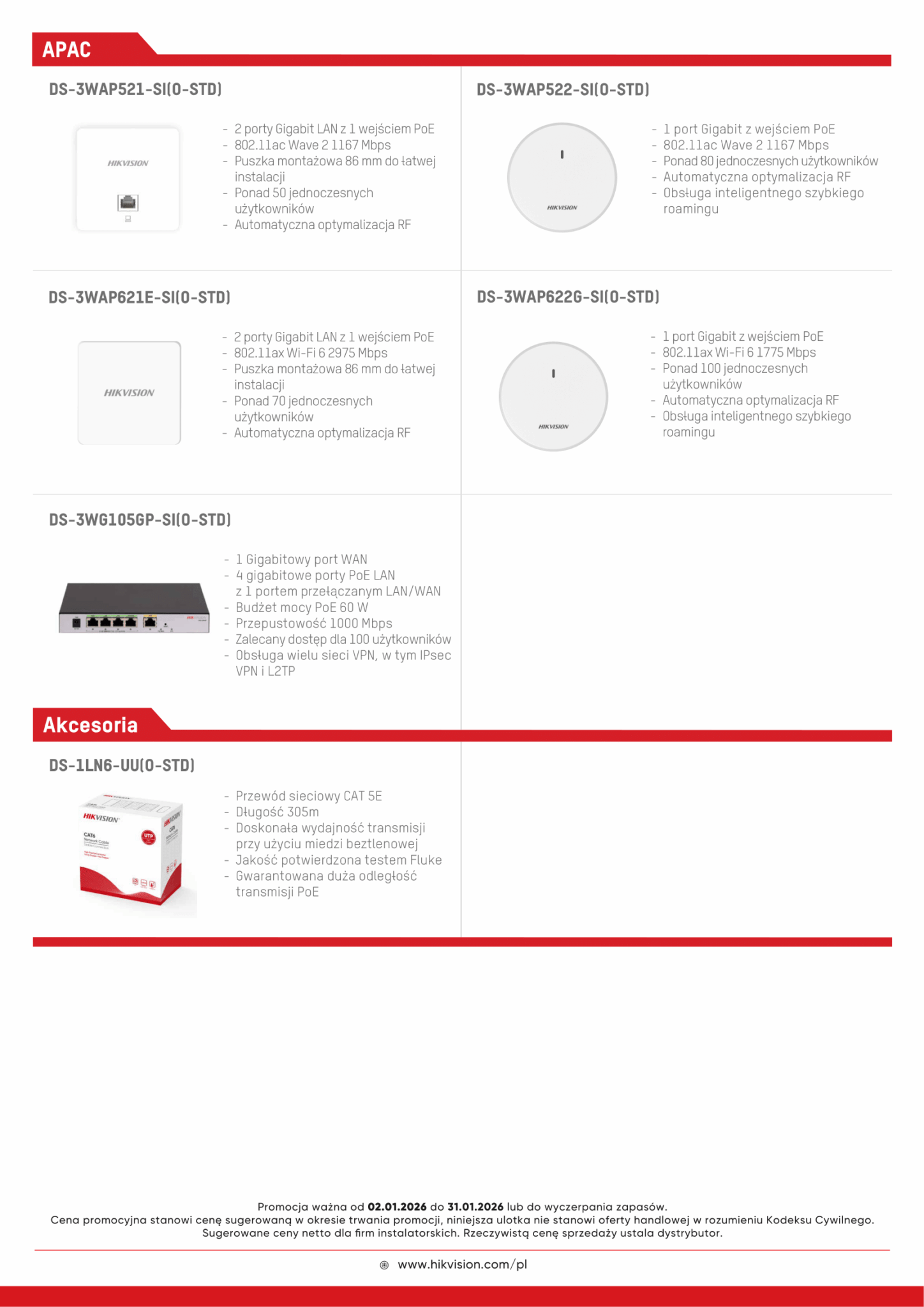 PROMOCJA CCTV od Hikvision - styczeń 2026 » no price A4 6