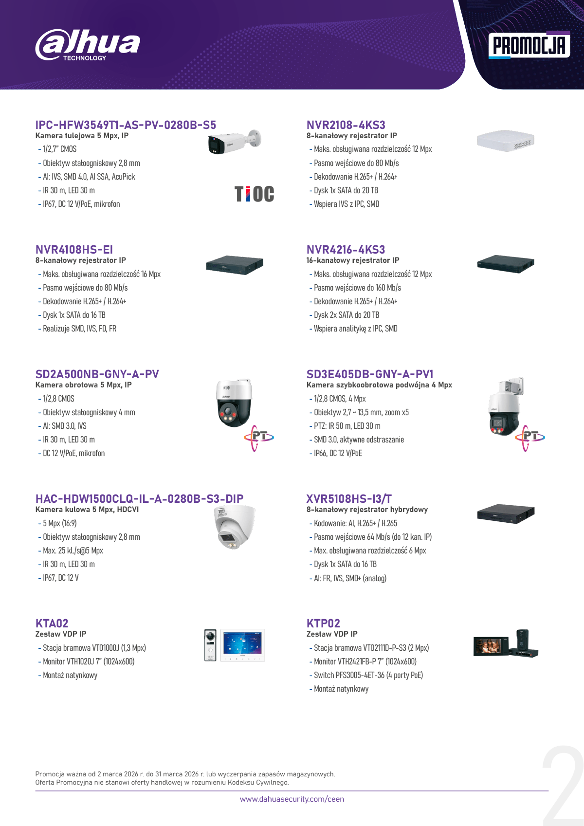 Dahua PROMOCJA CCTV (marzec 2026) &raquo; Dahua Technology Promocja CCTV 2026 03 02 31 bez cen 2